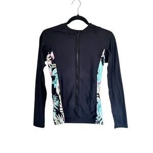 N Swimwear Long Sleeve Full Zip Swim Shirt Rash Guard